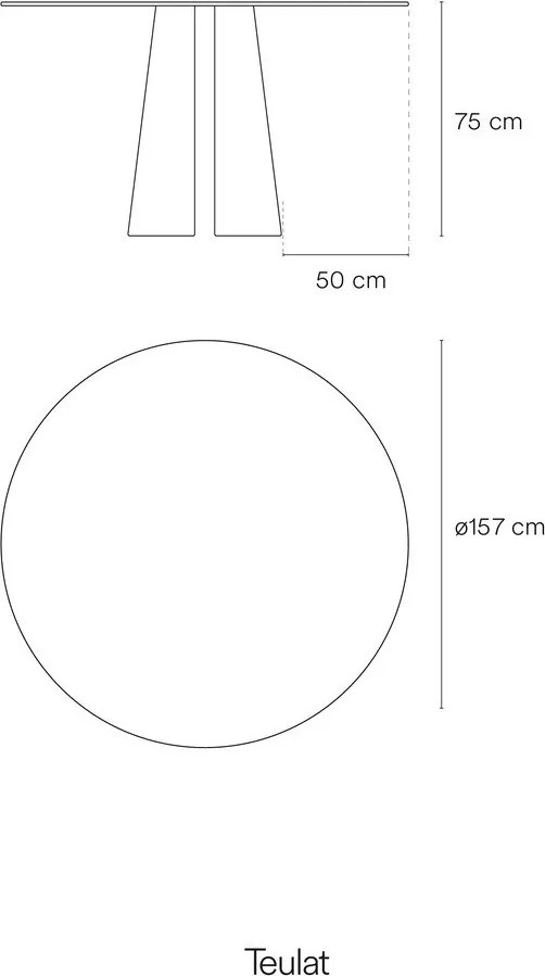 Кръгла трапезна маса от декор от ясен ø 157 cm Cep – Teulat