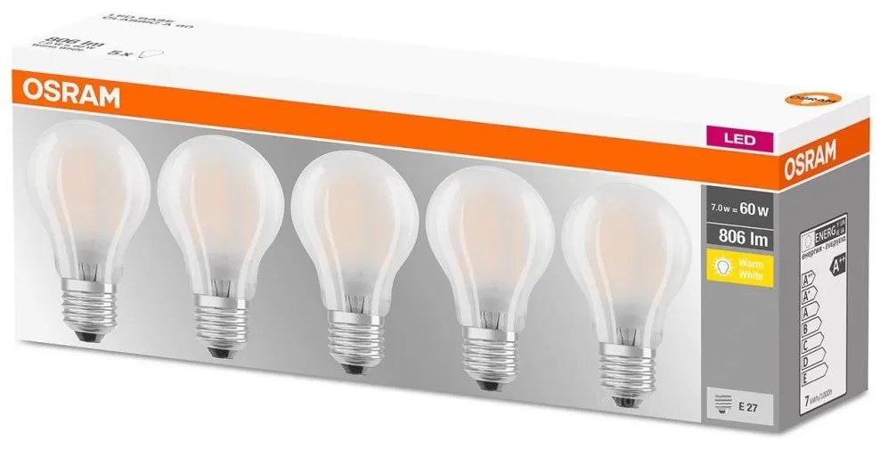 К-кт 5x LED Крушка E27/7W/230V 2700K - Osram