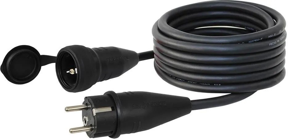 COMMEL Удължител 10 метра кабел H05RR-F 3G1.5мм2 черен IP44  - C0645