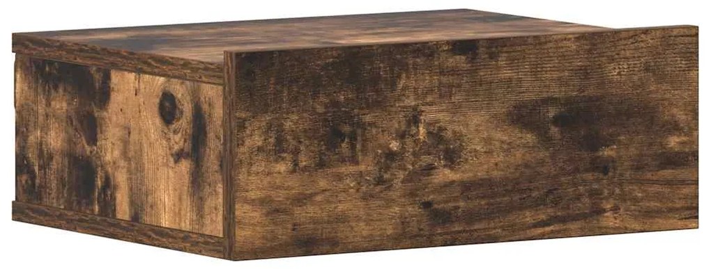 815282 vidaXL Плаващо нощно шкафче, опушен дъб, 40x30x15 см, инженерно дърво