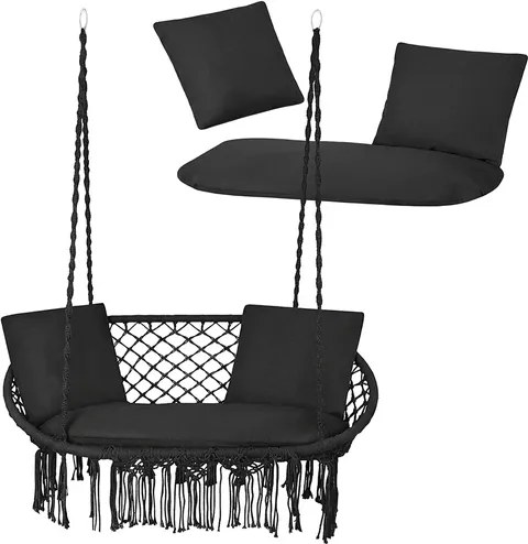 Възглавници за висящ стол, щъркелово гнездо за 2 души Сив