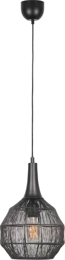 Матово черно висящо осветително тяло с метален абажур Soraya – Trio