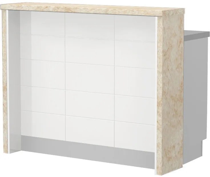 Островна кухненска пейка Hudson-Length: 120 cm.-White-Latino Marble
