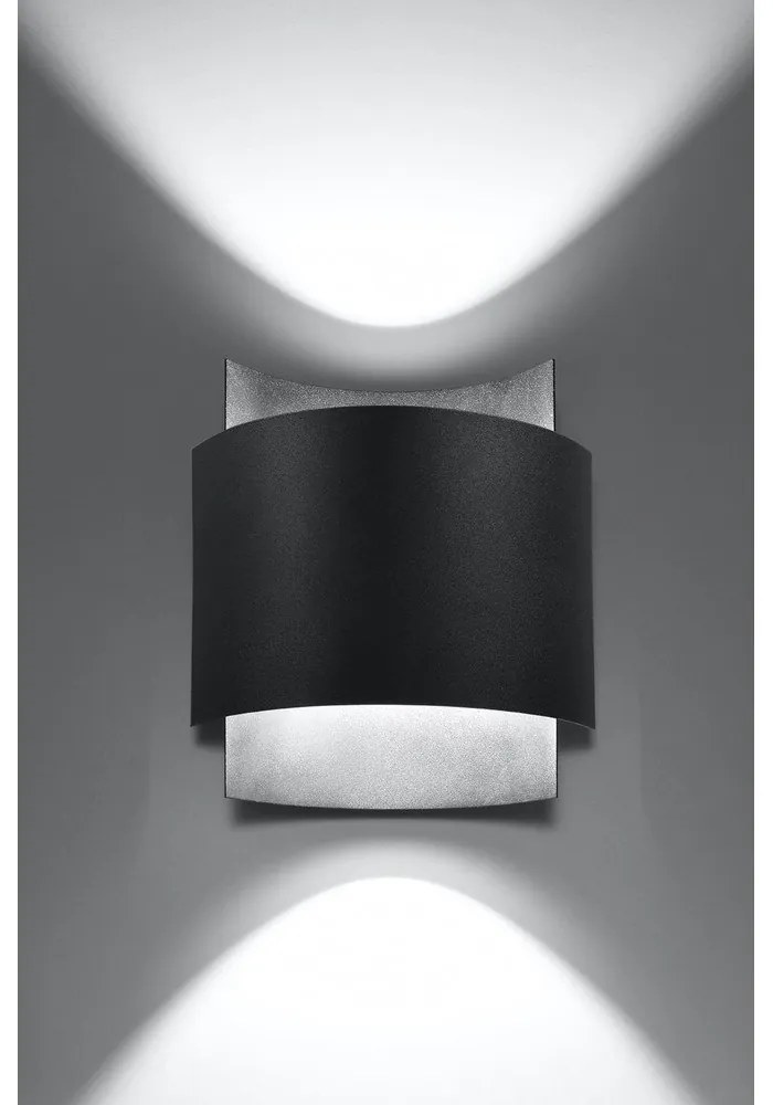 Черна стенна лампа Forgmi - Sollux