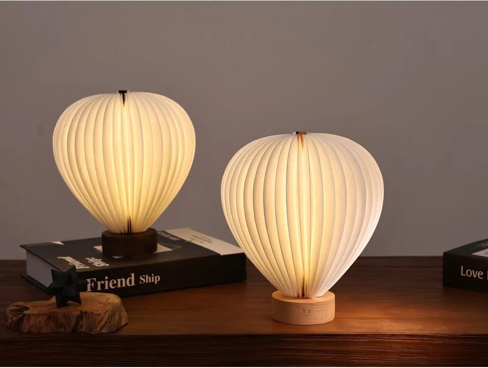 Бяла LED затъмняваща се настолна лампа с хартиен абажур (височина 20 cm) Aeris – Gingko