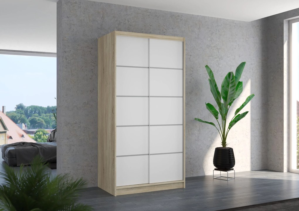 Гардероб Frule 100 Sliding-White-Black