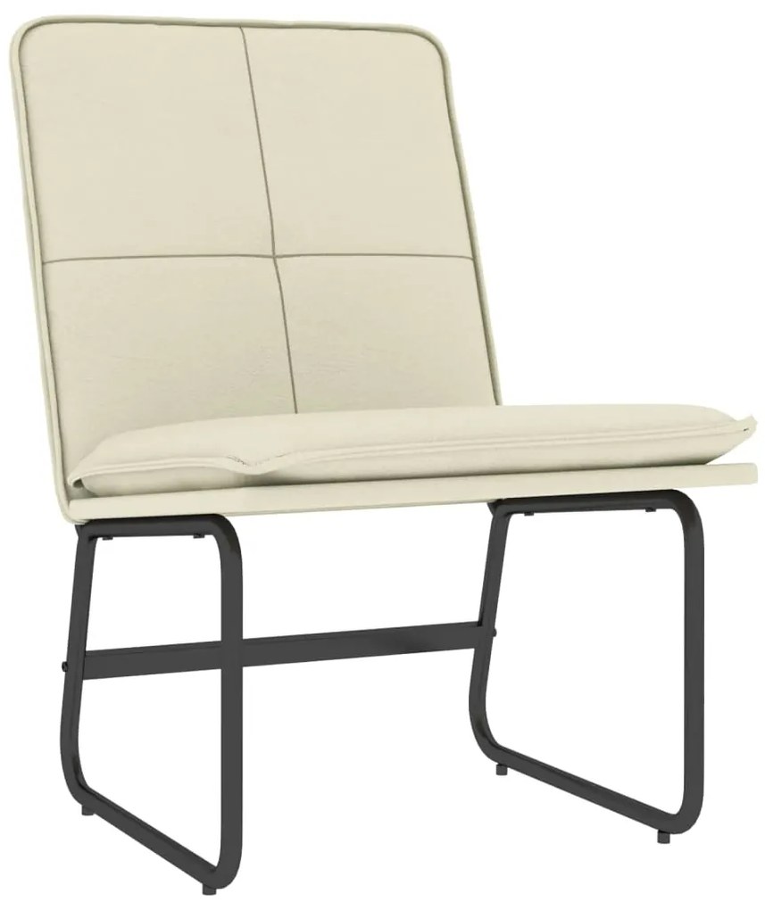 351331 vidaXL Стол шезлонг, кремав, 54x75x76 см, изкуствена кожа