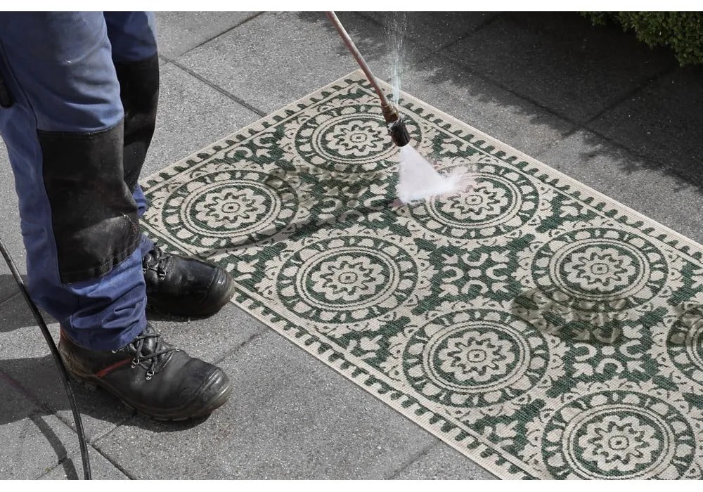 Зелен и кремав килим на открито , 80 x 250 cm Jardin - NORTHRUGS
