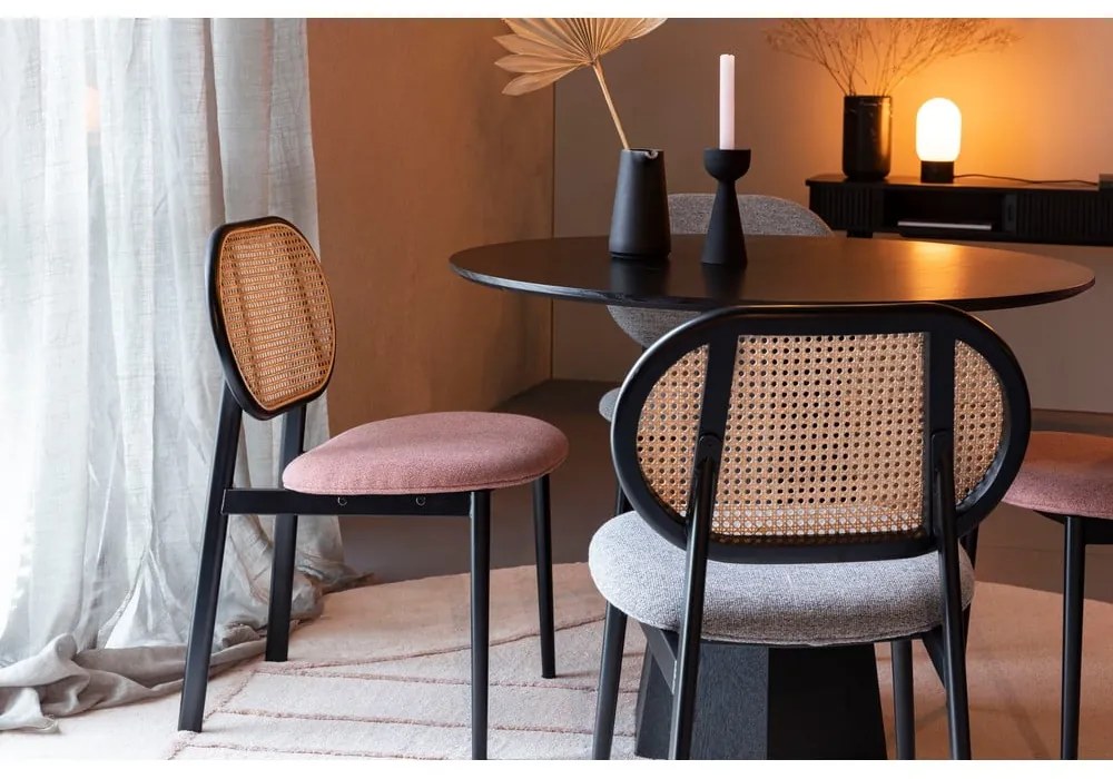 Черен/светлорозов трапезен стол Spike - Zuiver