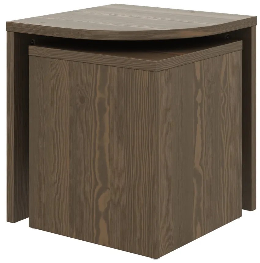 Тъмнокафяви масички за кафе в комплект 2 бр. от масивен бор Combine – Karup Design