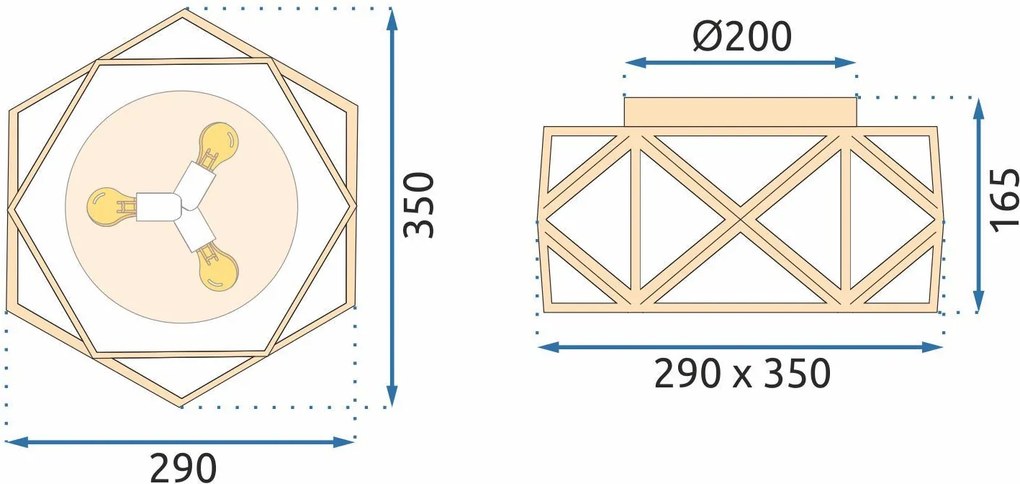 Плафон 35cm APP1238-C Gold