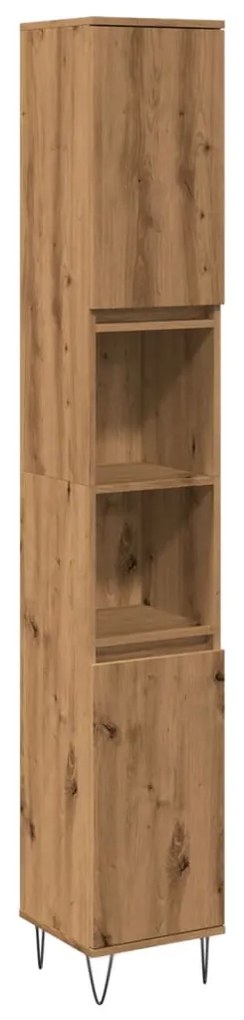857200 vidaXL Шкаф за баня, дъб артизан, 30x30x190 см, инженерно дърво