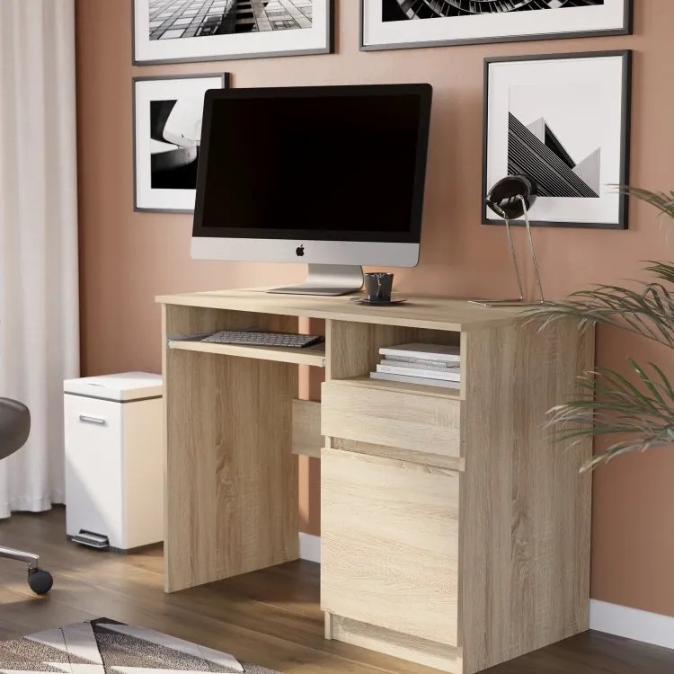 Модерно писалище с шкаф 90x50 cm - различни цветови варианти Бял