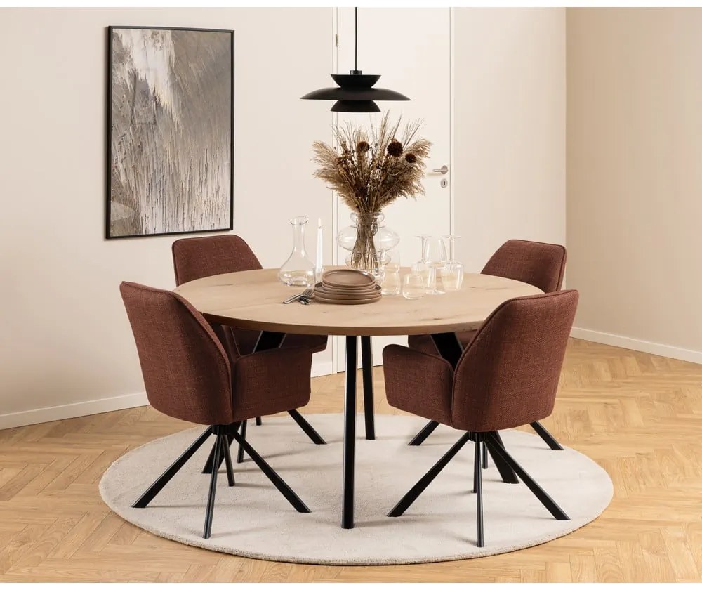 Тапицирани трапезни столове в комплект с подлакътници 2 бр. в тухлен цвят Glenda – Actona