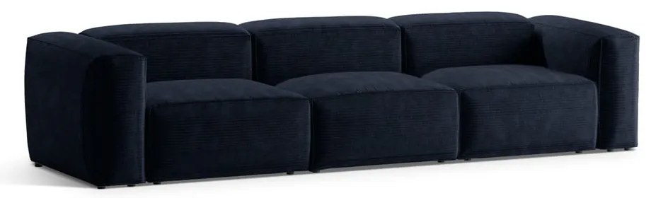 Тъмносин диван от рипсено кадифе 364 cm Bergamo – Cosmopolitan Design