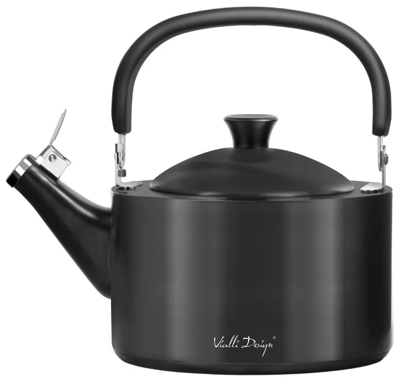 Черен чайник с бутало , 1,5 л Diamante - Vialli Design