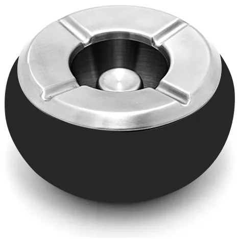 Иноксов пепелник ветроустойчив сфера ф10см черен (508131)