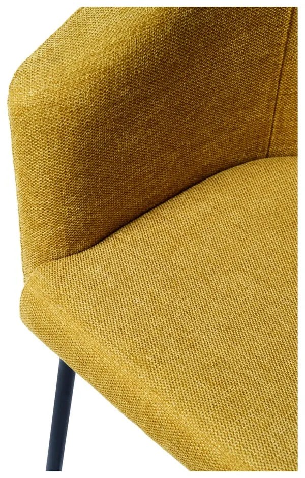 Тапициран трапезен стол с подлакътници в цвят горчица Easton – Unique Furniture