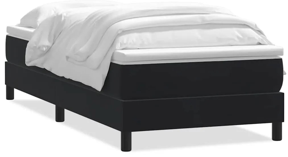 3315905 vidaXL Боксспринг легло с матрак, черно, 90x210 см, кадифе