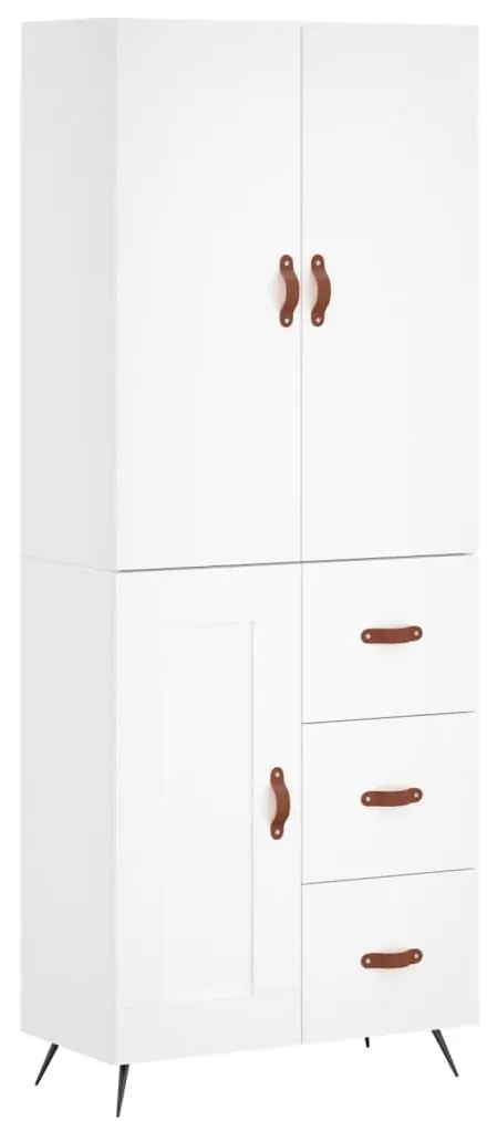 3195987 vidaXL Висок шкаф, бял, 69,5x34x180 см, инженерно дърво