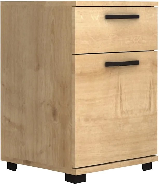Нощно шкафче Veto от меламин в дъбов цвят 40x39x57см.