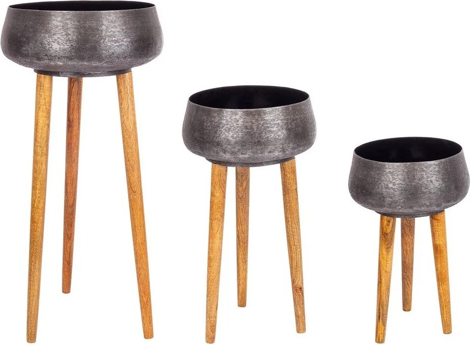 Метални ръчно изработени покрития за кашпи в комплект 3 бр. ø 37,5 cm Varanasi – Bizzotto