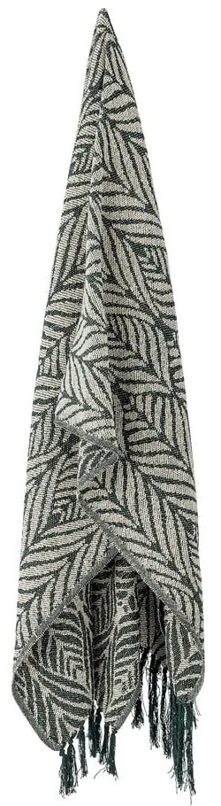 Зелено/бежово одеяло от рециклиран памук 130x160 cm Ugento – Bloomingville