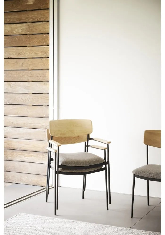 Трапезни столове в бежов и естествен цвят в комплект от 2 бр. Maymont – Rowico