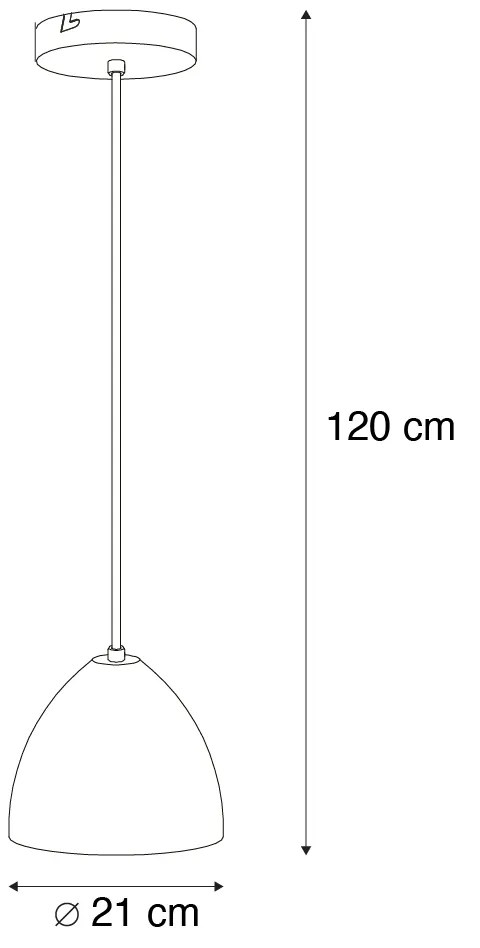 Moderne hanglamp zwart met grijs beton - Eton