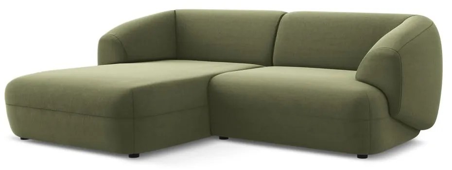 Зелен кадифен ъглов диван (ляв ъгъл) Moana – Makamii