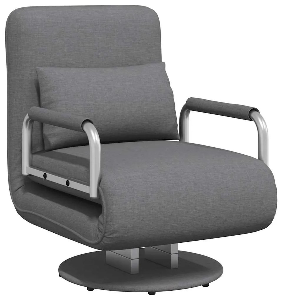 244667 vidaXL Въртящ се разтегателен фотьойл, тъмносив, текстил