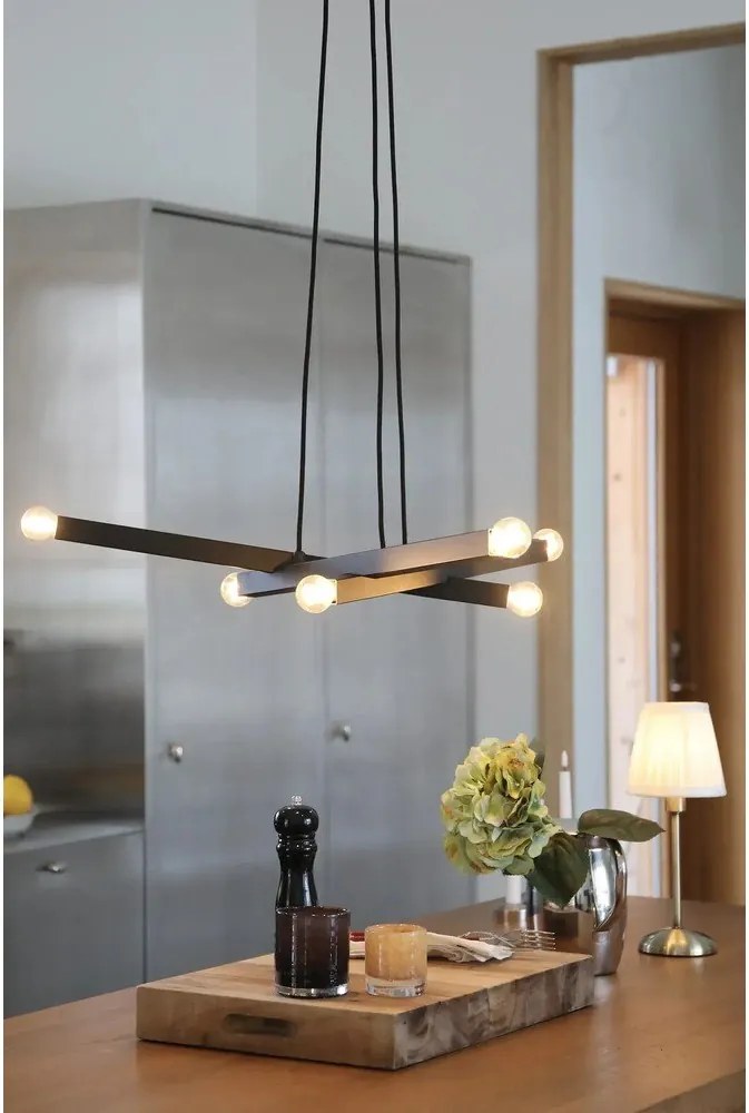 Черно метално висящо осветително тяло Stack – Markslöjd