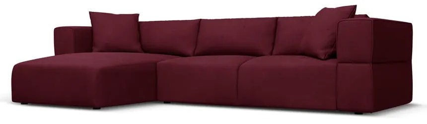 Ъглов диван в цвят бордо, ляв ъгъл Esther – Milo Casa