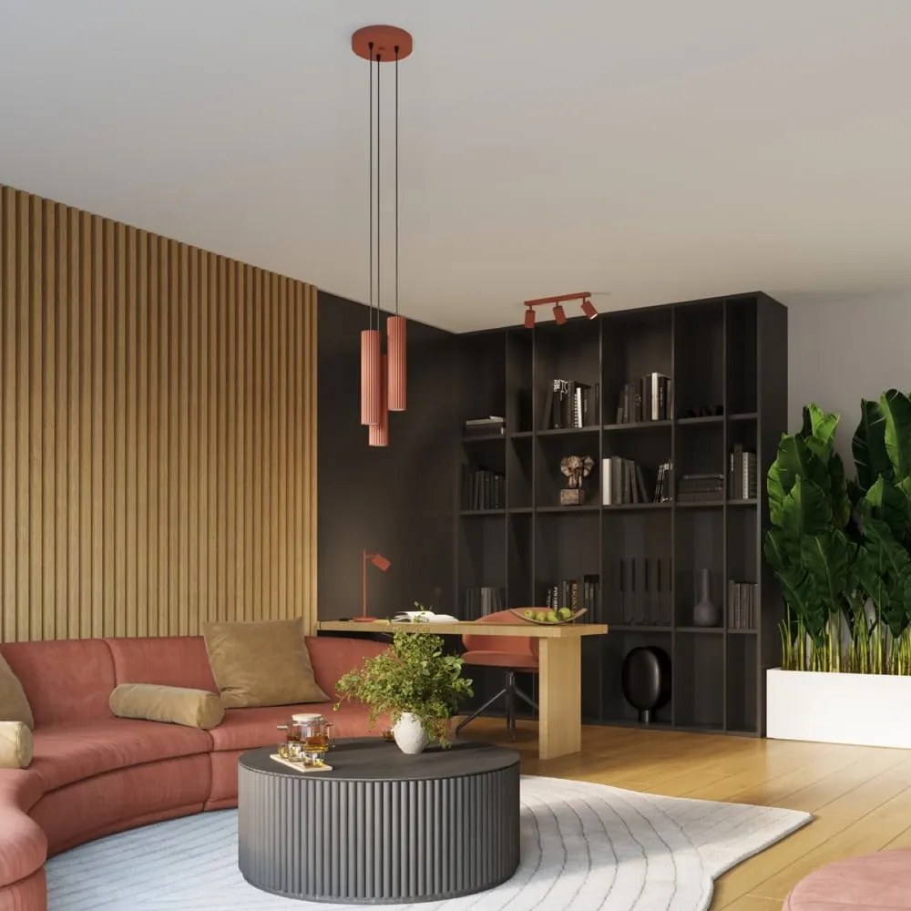 Висящо осветително тяло в тухлен цвят ø 19,5 cm Gleam – Sollux