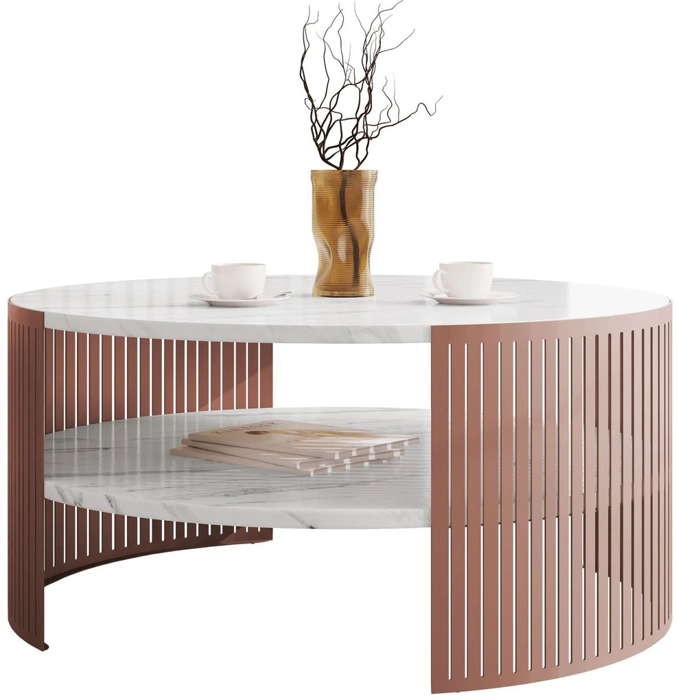 Холна маса Fikoli Ember-Бял мрамор