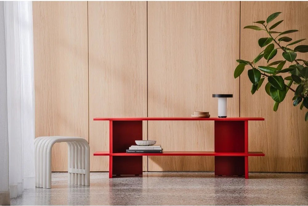 Червен метален стелаж 160x57x37 cm Hes – noo.ma