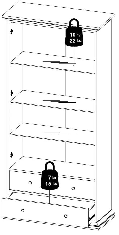 Бяла витрина 96x201 cm Paris – Tvilum