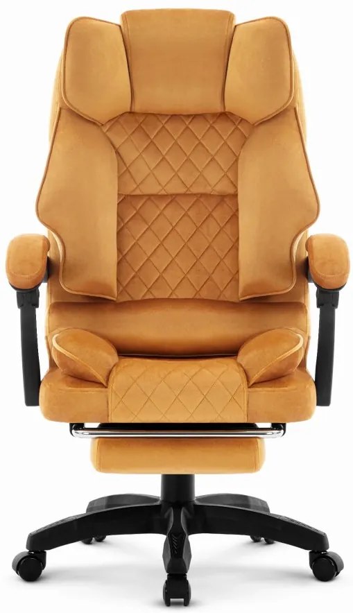 Ергономичен офис стол HC-1031 с поставка за крака - горчица жълто