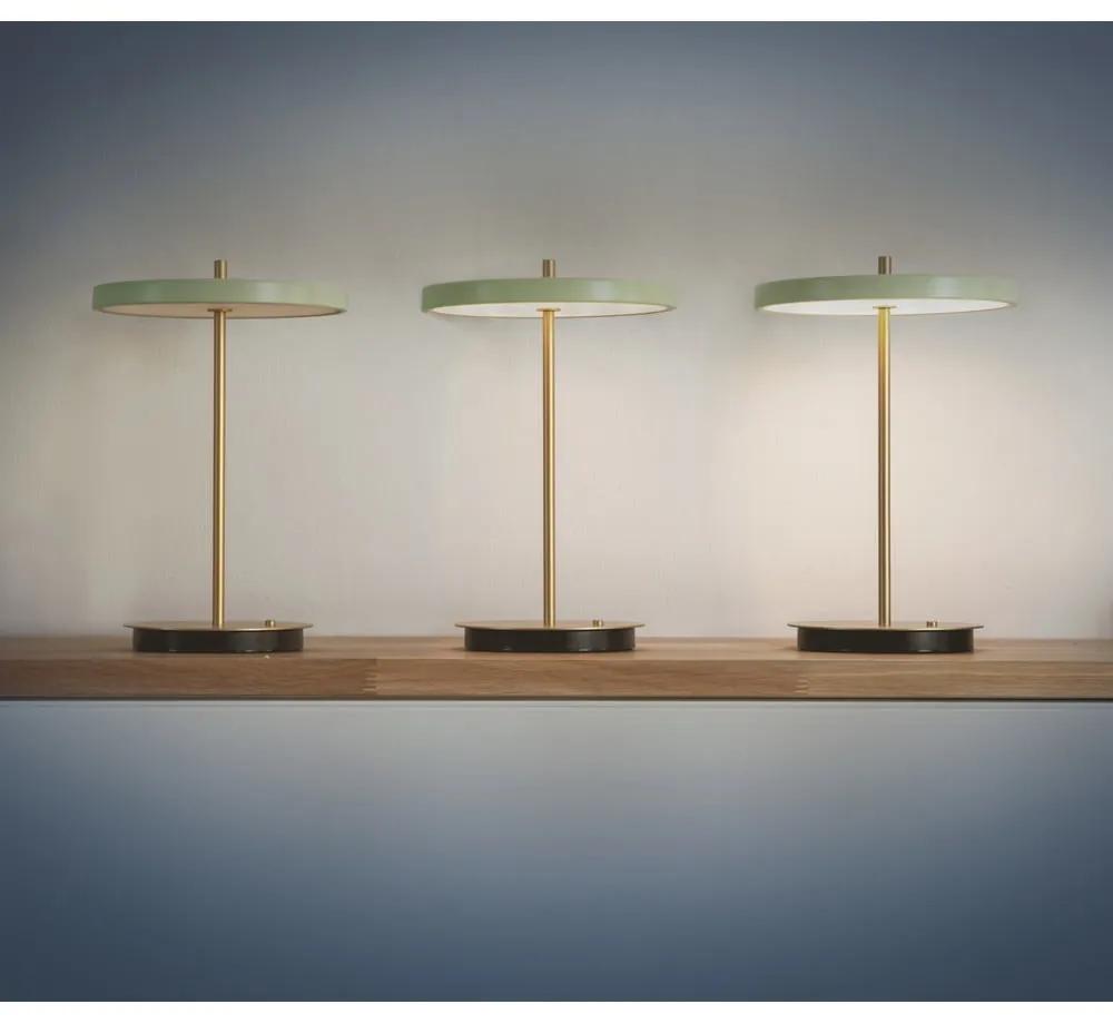 Светлозелена LED настолна лампа с метален абажур (височина 31 см) Asteria Move - UMAGE