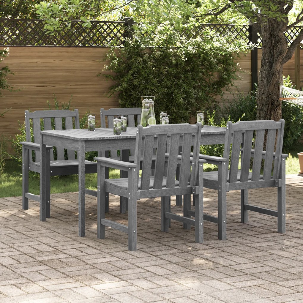 Градински столове Sonata H 4 бр Светлосиво 65.5x55.5x88 см HDPE