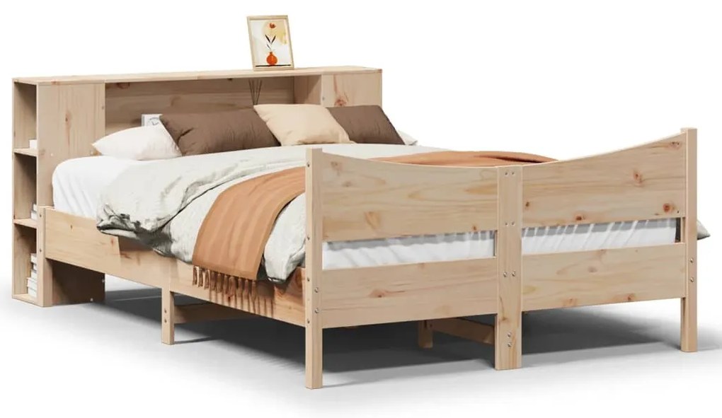 3323302 vidaXL Рамка за легло без матрак, 120x200 см, масивна чамова дървесина