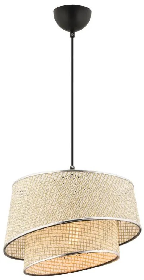 Пендант на кабел BARETTE 1xE27/60W/230V кремав/лъскав хром