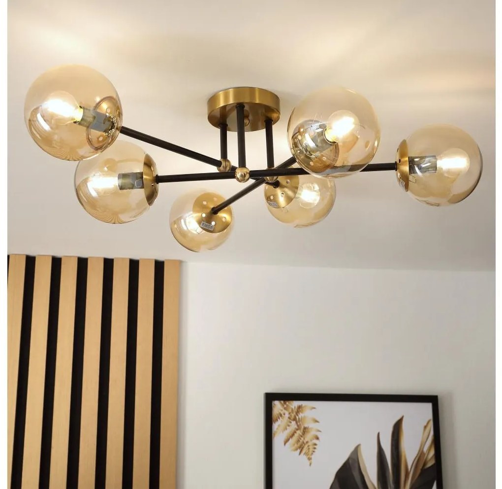 Brilagi - Полилей за монтаж на тавана MALIVA 6xE14/15W/230V златист
