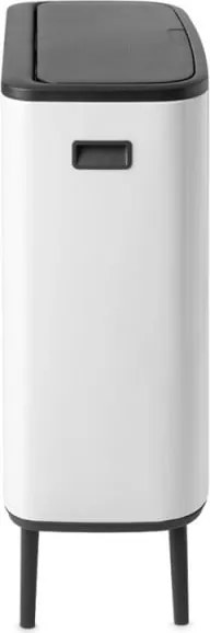 Кош за боклук Brabantia Bo Touch Hi 1001259, 60 л, Странични отвори за пренасяне, Регулируеми крака, Бял