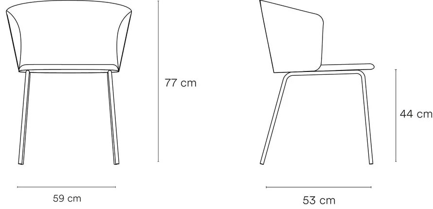Оранжеви тапицирани трапезни столове в комплект 2 бр. Add – Teulat