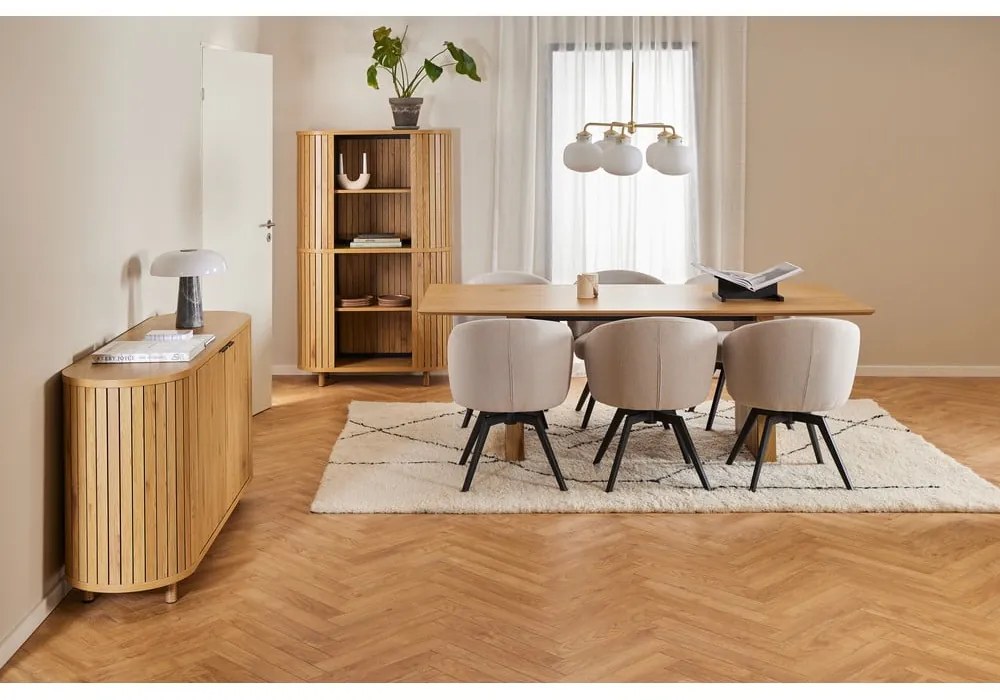 Скрин от дъбов декор в естествен цвят 160x80x45 cm Colima – Actona