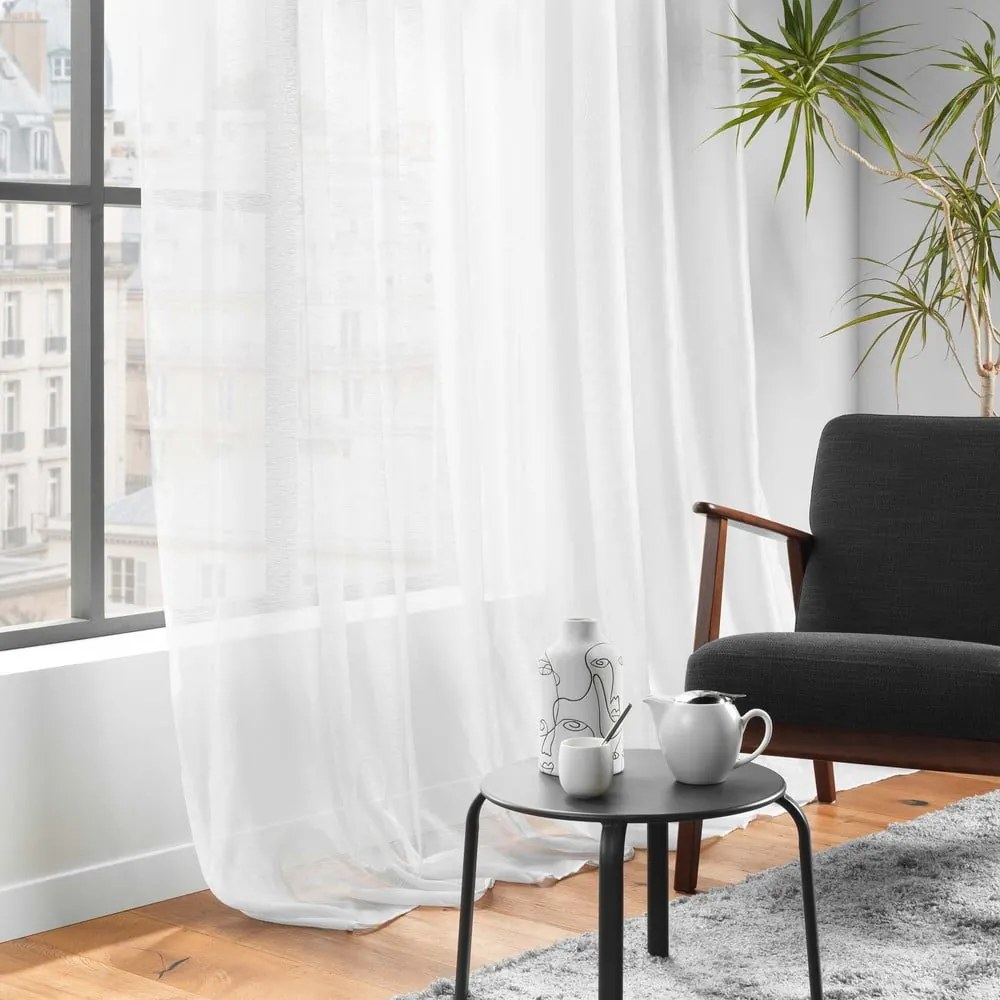 Бяла завеса от воал 400x240 cm Lissea – douceur d'intérieur