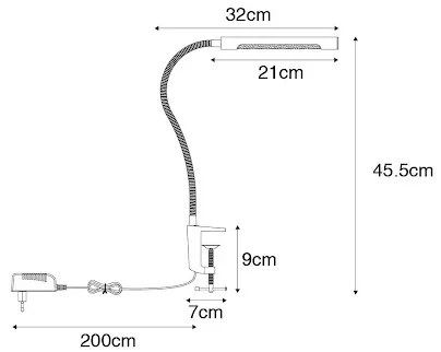Скръцваща настолна лампа черна с LED с сензорен димер - Lionard