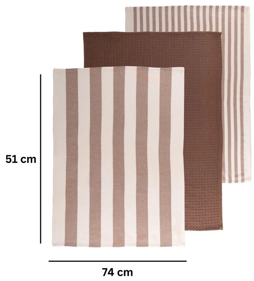 Памучни кърпи за съдове в комплект от 3 бр. 51x74 cm Marra – Tiseco Home Studio