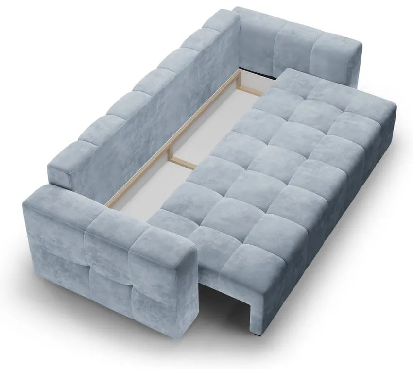 Светлосиньо кадифено канапе Luca - Milo Casa